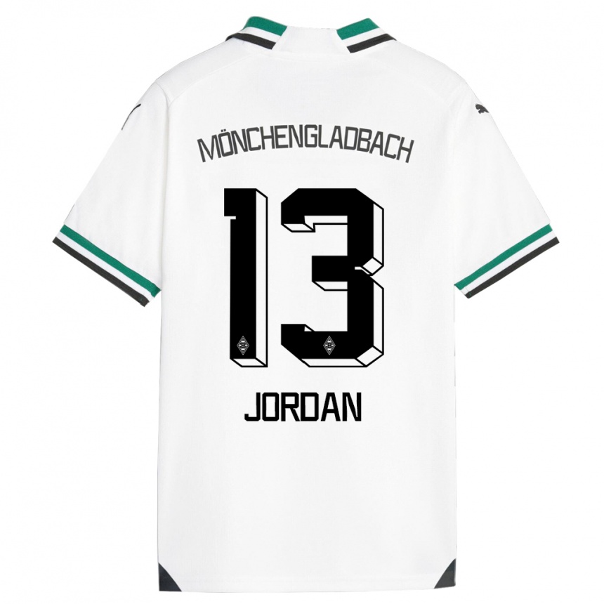 Kinder Fußball Jordan #13 Weiß Grün Heimtrikot Trikot 2023/24 T-Shirt Luxemburg