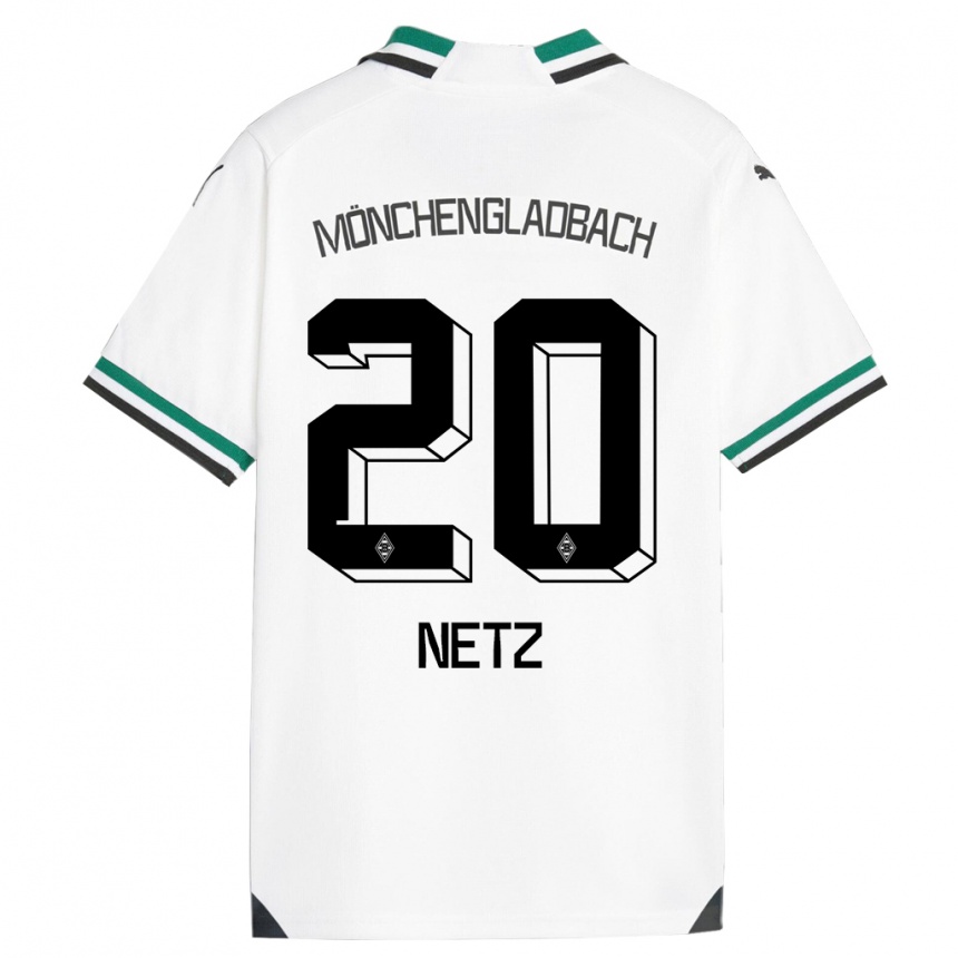 Kinder Fußball Luca Netz #20 Weiß Grün Heimtrikot Trikot 2023/24 T-Shirt Luxemburg