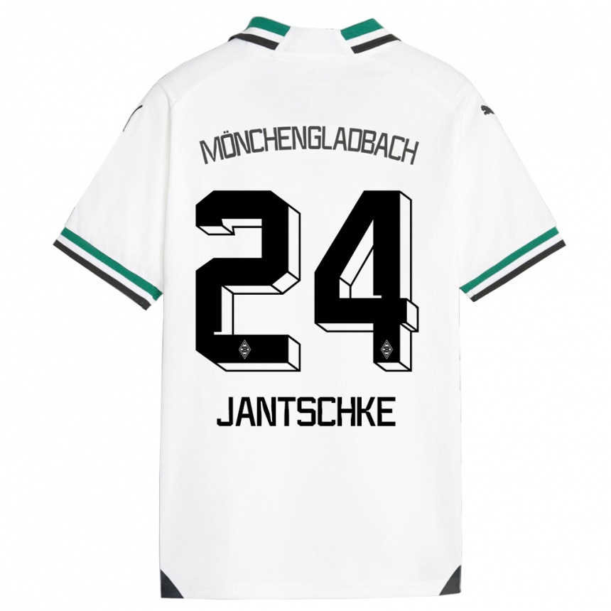 Kinder Fußball Tony Jantschke #24 Weiß Grün Heimtrikot Trikot 2023/24 T-Shirt Luxemburg