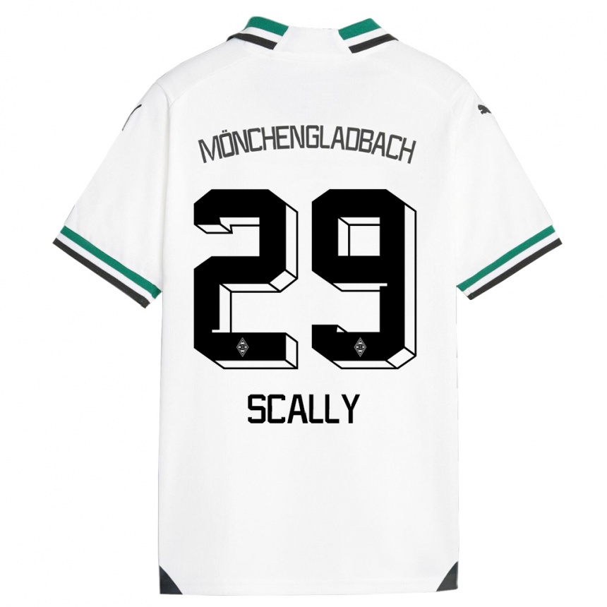 Kinder Fußball Joe Scally #29 Weiß Grün Heimtrikot Trikot 2023/24 T-Shirt Luxemburg