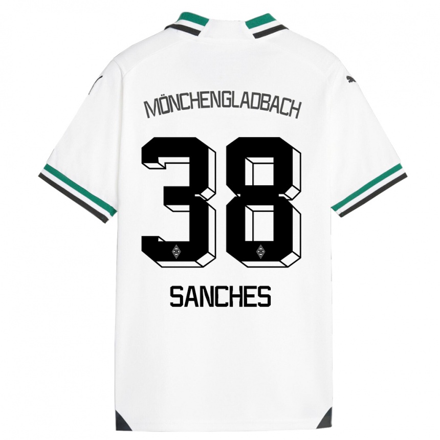 Kinder Fußball Yvandro Borges Sanches #38 Weiß Grün Heimtrikot Trikot 2023/24 T-Shirt Luxemburg