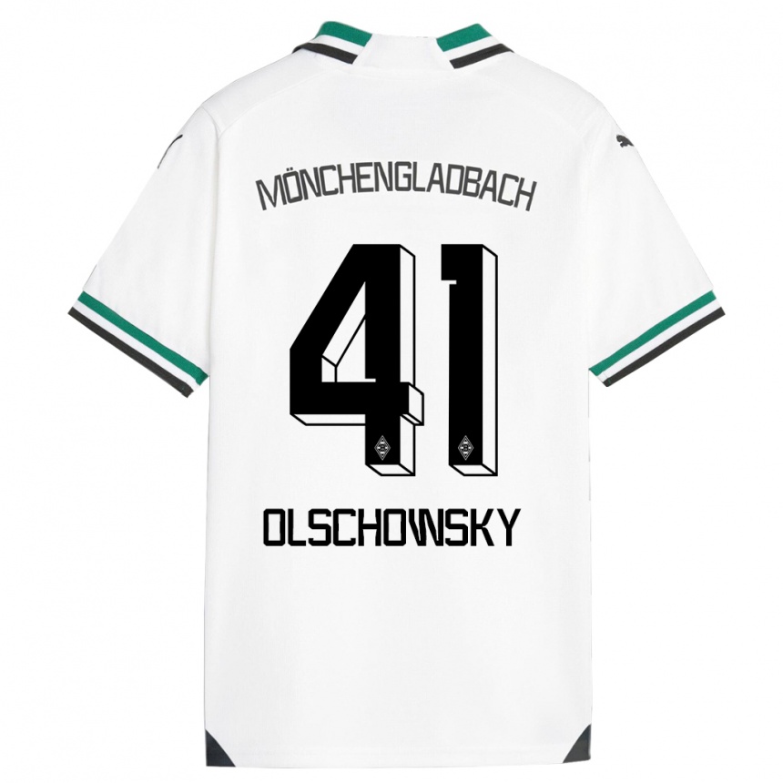 Kinder Fußball Jan Olschowsky #41 Weiß Grün Heimtrikot Trikot 2023/24 T-Shirt Luxemburg