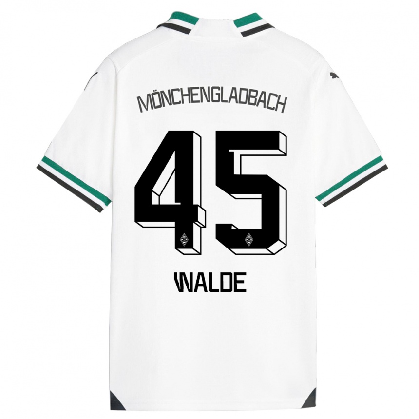 Kinder Fußball Simon Walde #45 Weiß Grün Heimtrikot Trikot 2023/24 T-Shirt Luxemburg