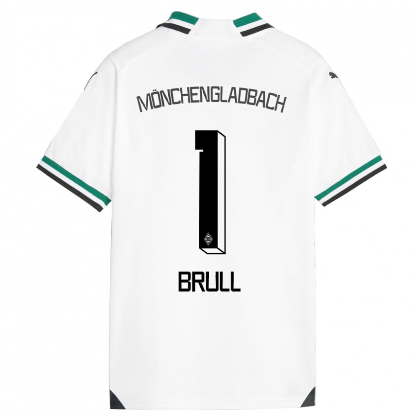 Kinder Fußball Maximilian Brüll #1 Weiß Grün Heimtrikot Trikot 2023/24 T-Shirt Luxemburg