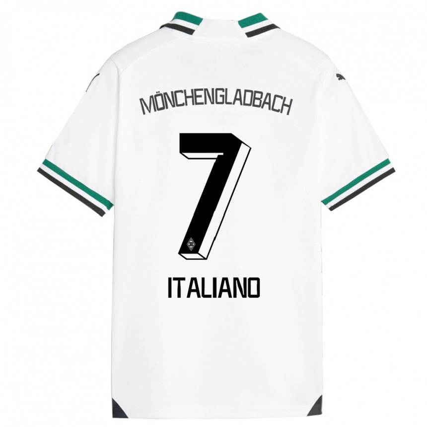 Kinder Fußball Jacob Italiano #7 Weiß Grün Heimtrikot Trikot 2023/24 T-Shirt Luxemburg