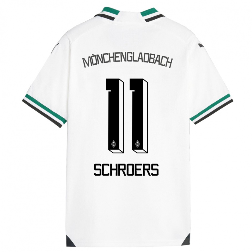 Kinder Fußball Mika Schroers #11 Weiß Grün Heimtrikot Trikot 2023/24 T-Shirt Luxemburg