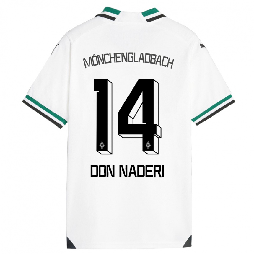 Kinder Fußball Ryan Don Naderi #14 Weiß Grün Heimtrikot Trikot 2023/24 T-Shirt Luxemburg