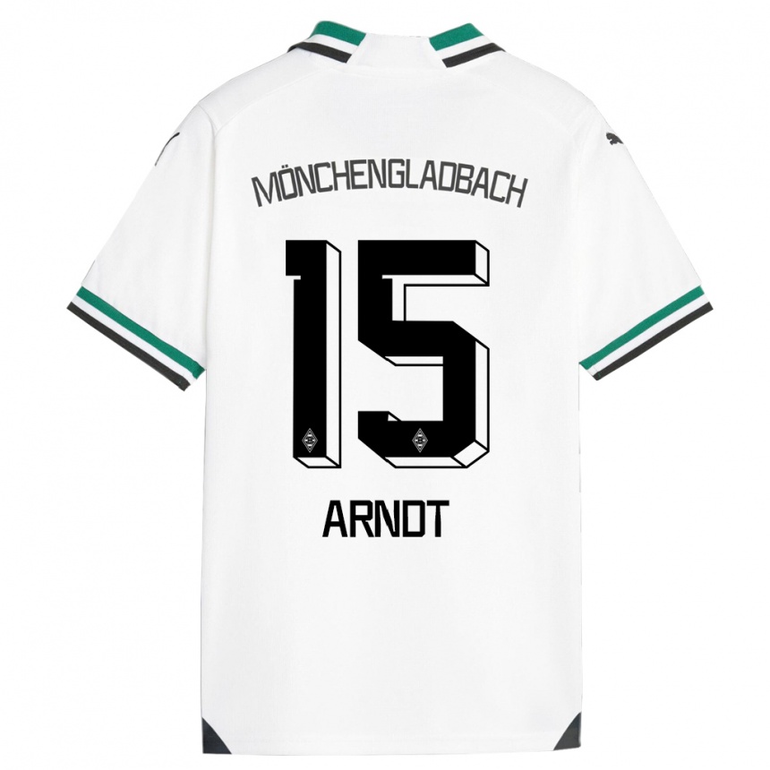 Kinder Fußball Leo Arndt #15 Weiß Grün Heimtrikot Trikot 2023/24 T-Shirt Luxemburg