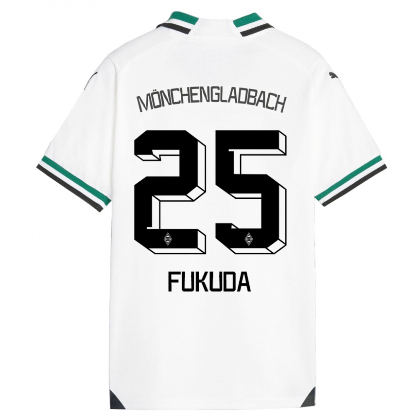 Kinder Fußball Shio Fukuda #25 Weiß Grün Heimtrikot Trikot 2023/24 T-Shirt Luxemburg