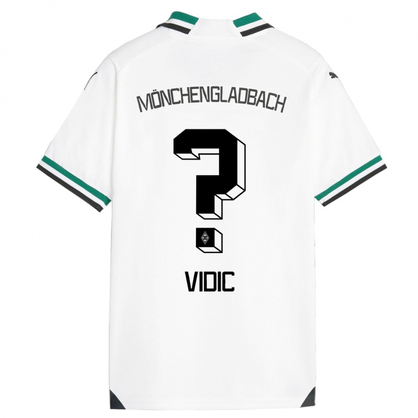 Kinder Fußball Nico Vidic #0 Weiß Grün Heimtrikot Trikot 2023/24 T-Shirt Luxemburg