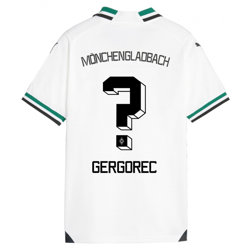 Kinder Fußball Noel Gergorec #0 Weiß Grün Heimtrikot Trikot 2023/24 T-Shirt Luxemburg