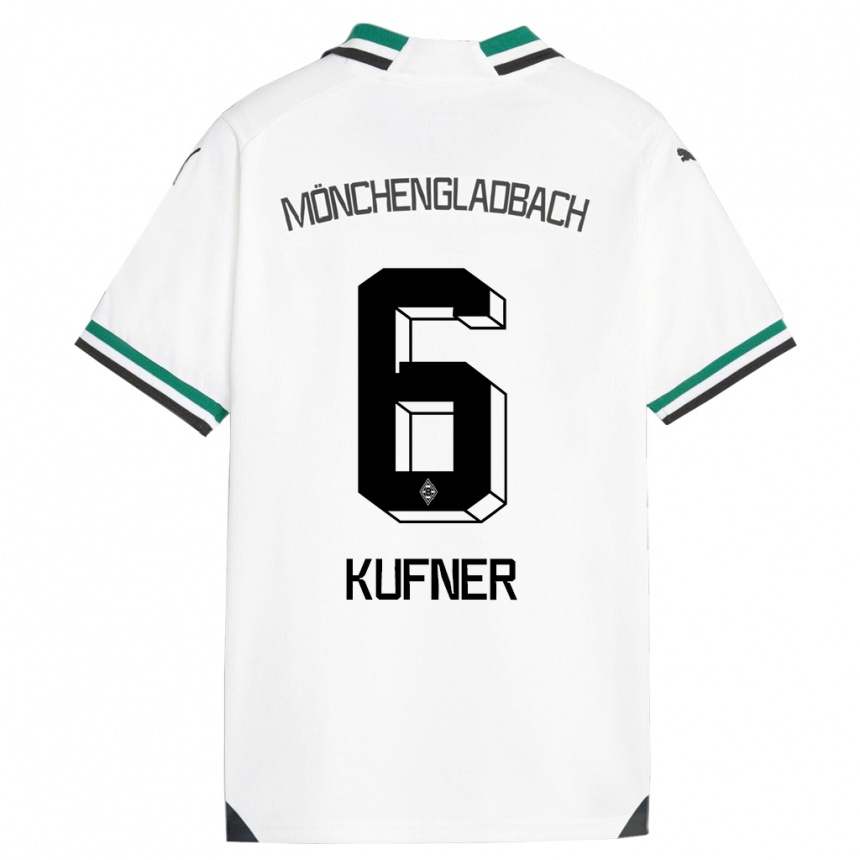 Kinder Fußball Anne-Catherine Kufner #6 Weiß Grün Heimtrikot Trikot 2023/24 T-Shirt Luxemburg