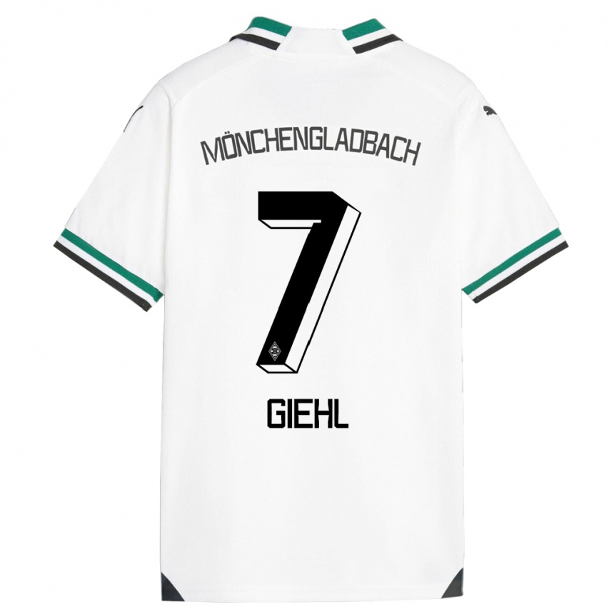 Kinder Fußball Madita Giehl #7 Weiß Grün Heimtrikot Trikot 2023/24 T-Shirt Luxemburg