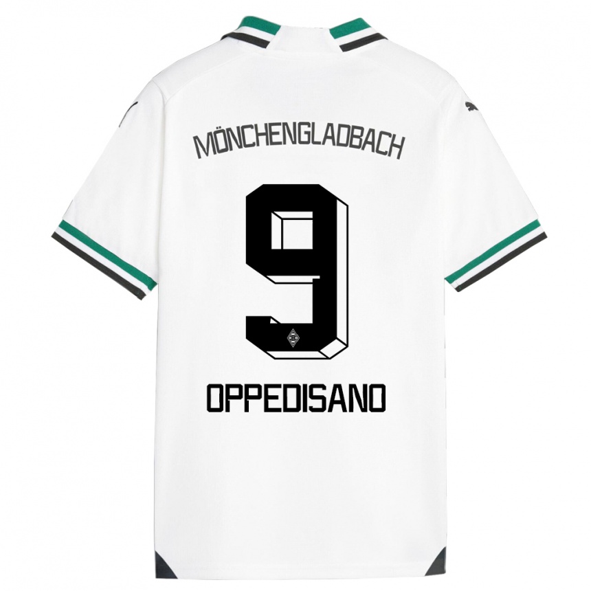 Kinder Fußball Valentina Oppedisano #9 Weiß Grün Heimtrikot Trikot 2023/24 T-Shirt Luxemburg