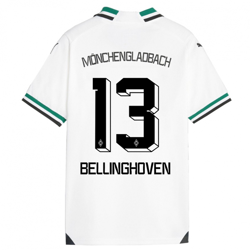 Kinder Fußball Christina Bellinghoven #13 Weiß Grün Heimtrikot Trikot 2023/24 T-Shirt Luxemburg