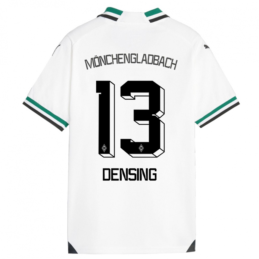 Kinder Fußball Kyra Densing #13 Weiß Grün Heimtrikot Trikot 2023/24 T-Shirt Luxemburg