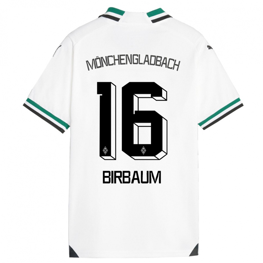 Kinder Fußball Anne Birbaum #16 Weiß Grün Heimtrikot Trikot 2023/24 T-Shirt Luxemburg