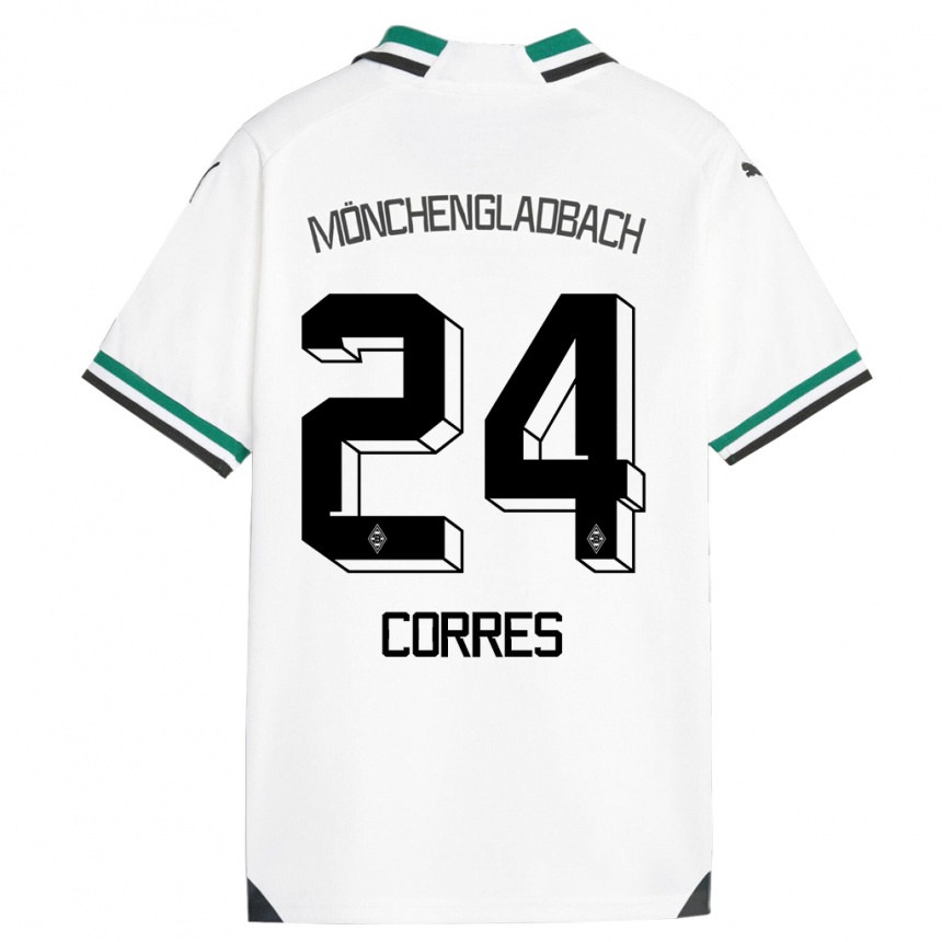 Kinder Fußball Carolin Corres #24 Weiß Grün Heimtrikot Trikot 2023/24 T-Shirt Luxemburg