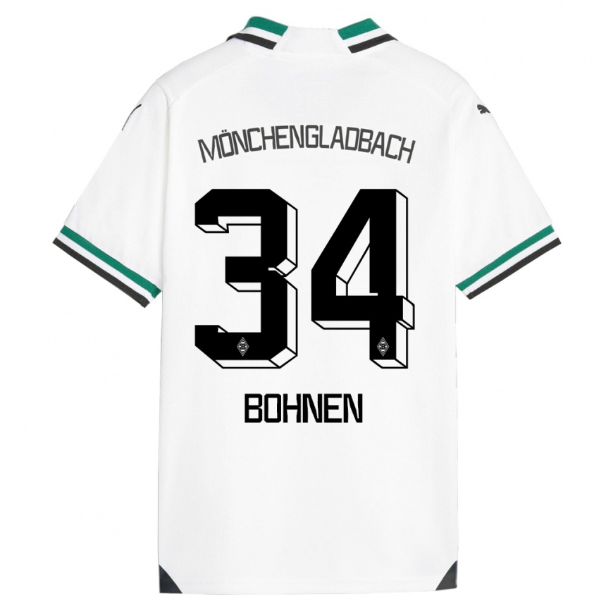 Kinder Fußball Bohnen #34 Weiß Grün Heimtrikot Trikot 2023/24 T-Shirt Luxemburg