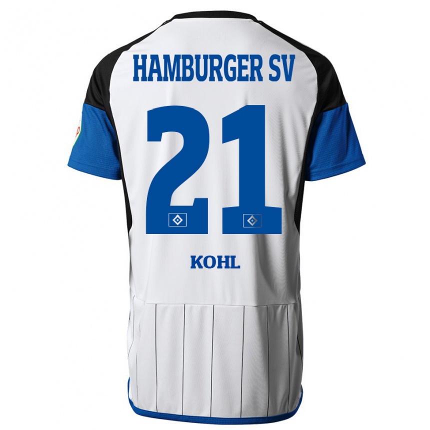 Kinder Fußball Ohene Köhl #21 Weiß Heimtrikot Trikot 2023/24 T-Shirt Luxemburg