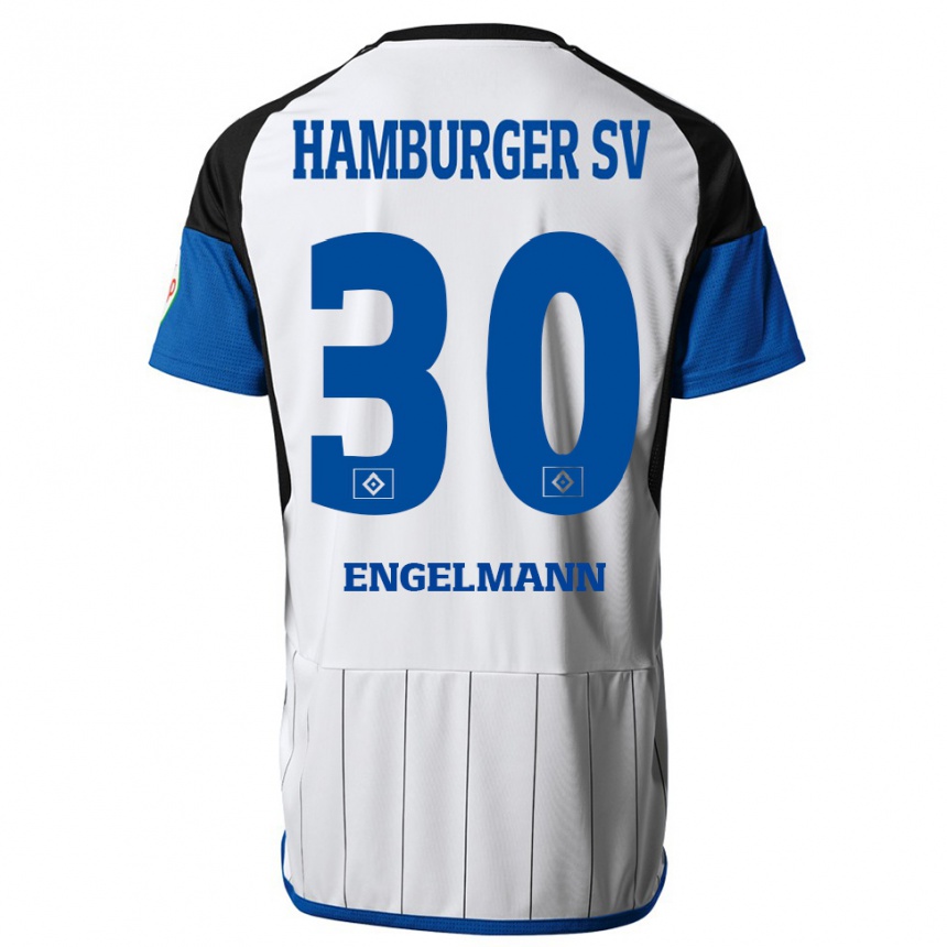 Kinder Fußball Timon Engelmann #30 Weiß Heimtrikot Trikot 2023/24 T-Shirt Luxemburg