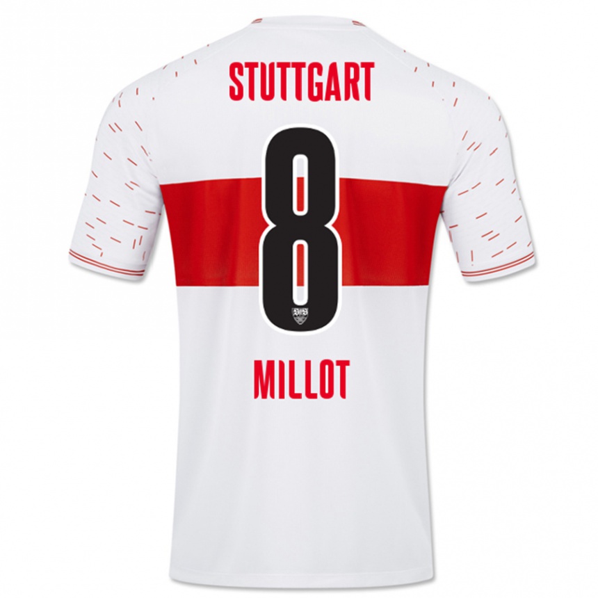 Kinder Fußball Enzo Millot #8 Weiß Heimtrikot Trikot 2023/24 T-Shirt Luxemburg