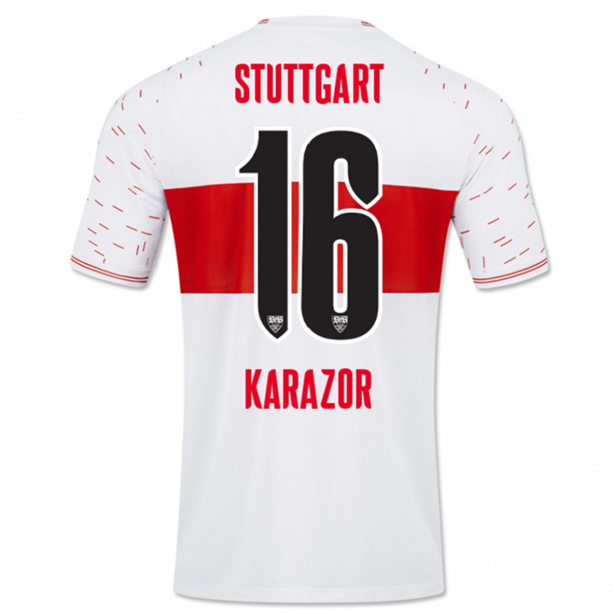 Kinder Fußball Atakan Karazor #16 Weiß Heimtrikot Trikot 2023/24 T-Shirt Luxemburg