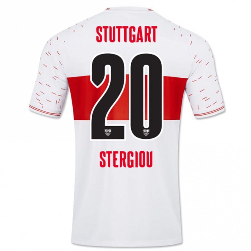 Kinder Fußball Leonidas Stergiou #20 Weiß Heimtrikot Trikot 2023/24 T-Shirt Luxemburg