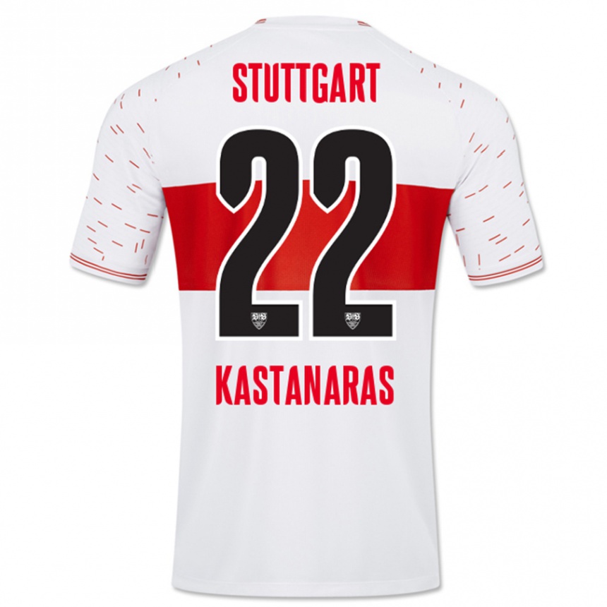 Kinder Fußball Thomas Kastanaras #22 Weiß Heimtrikot Trikot 2023/24 T-Shirt Luxemburg