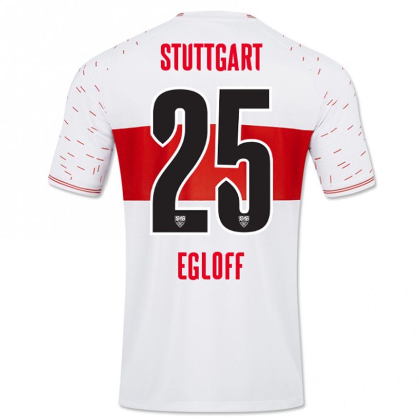 Kinder Fußball Lilian Egloff #25 Weiß Heimtrikot Trikot 2023/24 T-Shirt Luxemburg