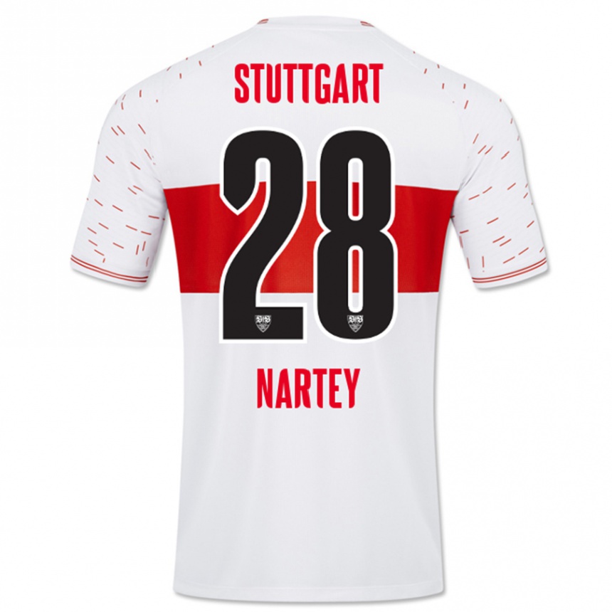 Kinder Fußball Nikolas Nartey #28 Weiß Heimtrikot Trikot 2023/24 T-Shirt Luxemburg