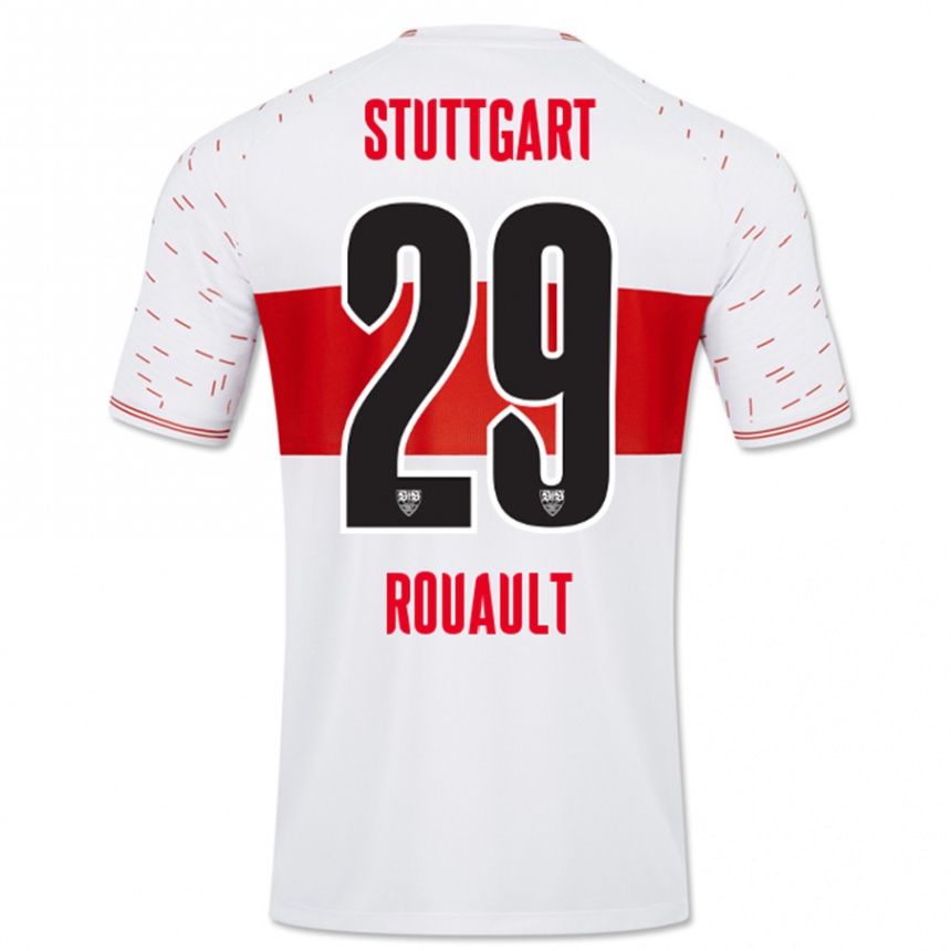 Kinder Fußball Anthony Rouault #29 Weiß Heimtrikot Trikot 2023/24 T-Shirt Luxemburg