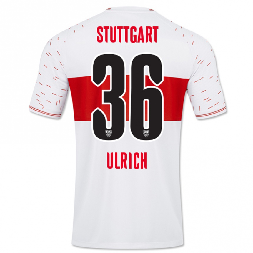 Kinder Fußball Laurin Ulrich #36 Weiß Heimtrikot Trikot 2023/24 T-Shirt Luxemburg