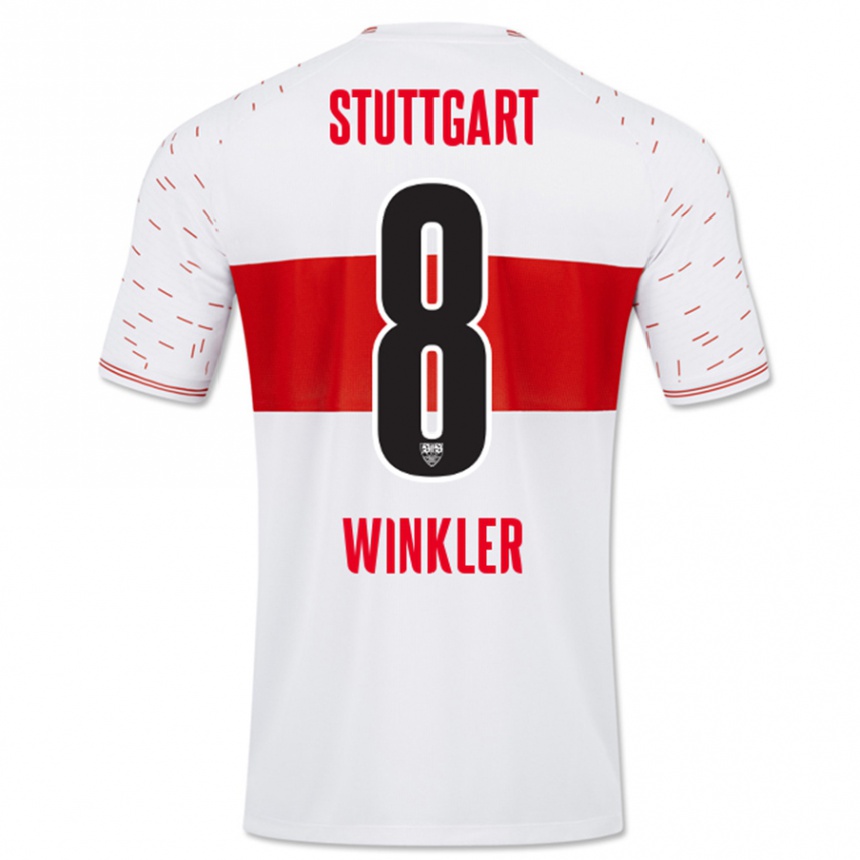 Kinder Fußball Nathan Winkler #8 Weiß Heimtrikot Trikot 2023/24 T-Shirt Luxemburg