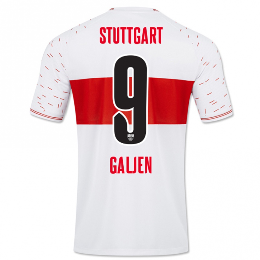 Kinder Fußball Dejan Galjen #9 Weiß Heimtrikot Trikot 2023/24 T-Shirt Luxemburg