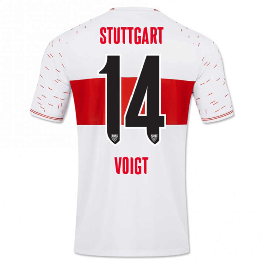 Kinder Fußball Max Voigt #14 Weiß Heimtrikot Trikot 2023/24 T-Shirt Luxemburg