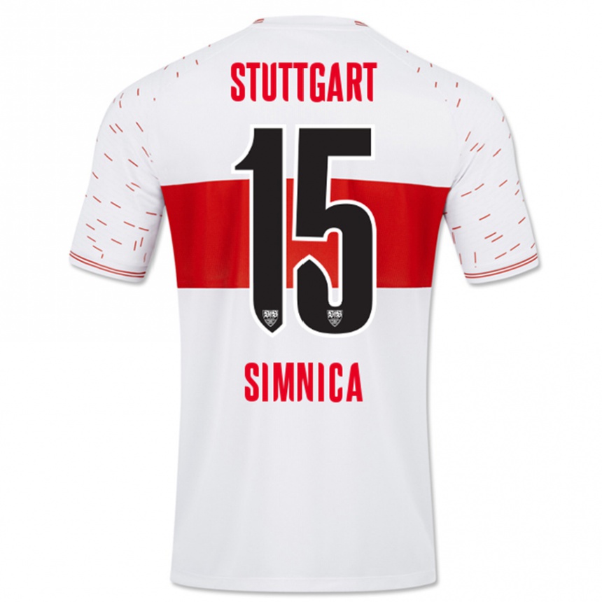 Kinder Fußball Luan Simnica #15 Weiß Heimtrikot Trikot 2023/24 T-Shirt Luxemburg