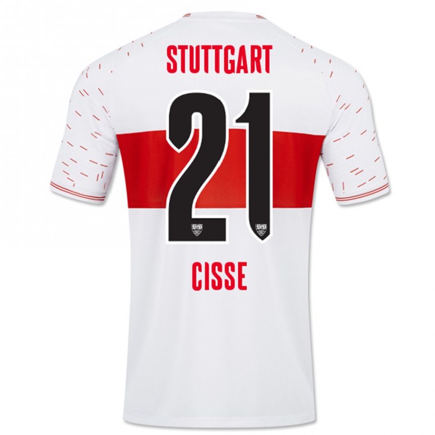 Kinder Fußball Moussa Cissé #21 Weiß Heimtrikot Trikot 2023/24 T-Shirt Luxemburg