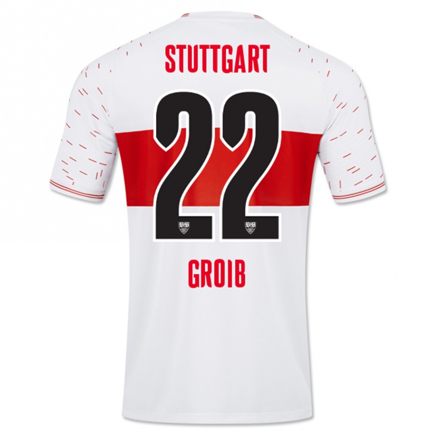 Kinder Fußball Alexander Groiß #22 Weiß Heimtrikot Trikot 2023/24 T-Shirt Luxemburg