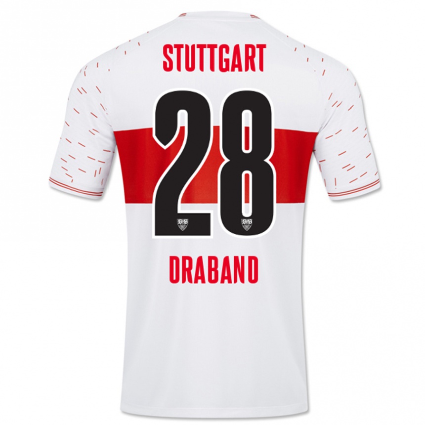 Kinder Fußball Dominik Draband #28 Weiß Heimtrikot Trikot 2023/24 T-Shirt Luxemburg