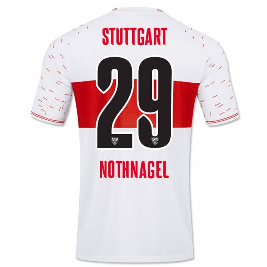 Kinder Fußball Dominik Nothnagel #29 Weiß Heimtrikot Trikot 2023/24 T-Shirt Luxemburg