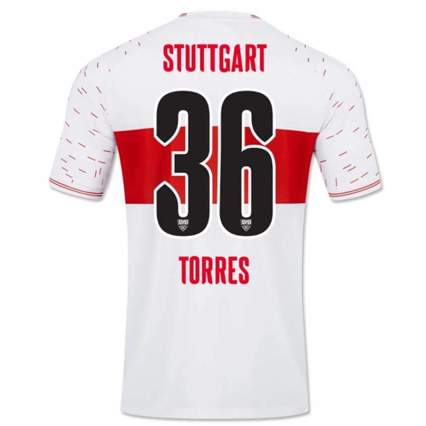 Kinder Fußball Yohann Torres #36 Weiß Heimtrikot Trikot 2023/24 T-Shirt Luxemburg