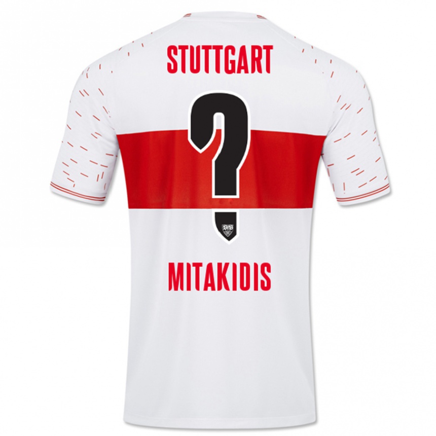 Kinder Fußball Dimitrios Mitakidis #0 Weiß Heimtrikot Trikot 2023/24 T-Shirt Luxemburg