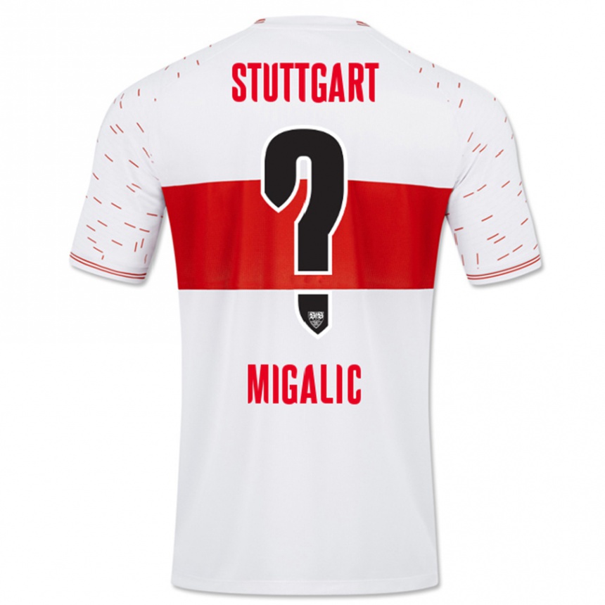 Kinder Fußball Dorian Migalic #0 Weiß Heimtrikot Trikot 2023/24 T-Shirt Luxemburg