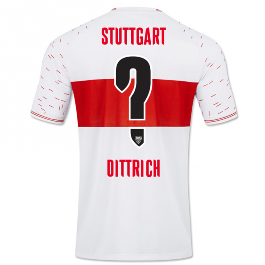 Kinder Fußball Robin Dittrich #0 Weiß Heimtrikot Trikot 2023/24 T-Shirt Luxemburg