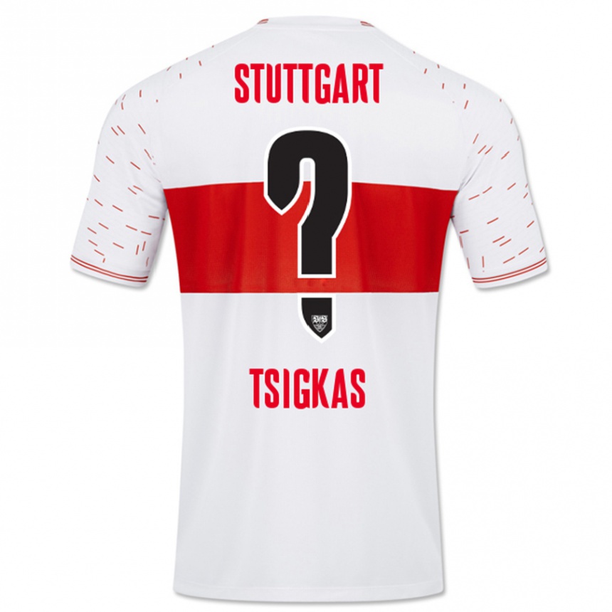 Kinder Fußball Mattheos Tsigkas #0 Weiß Heimtrikot Trikot 2023/24 T-Shirt Luxemburg