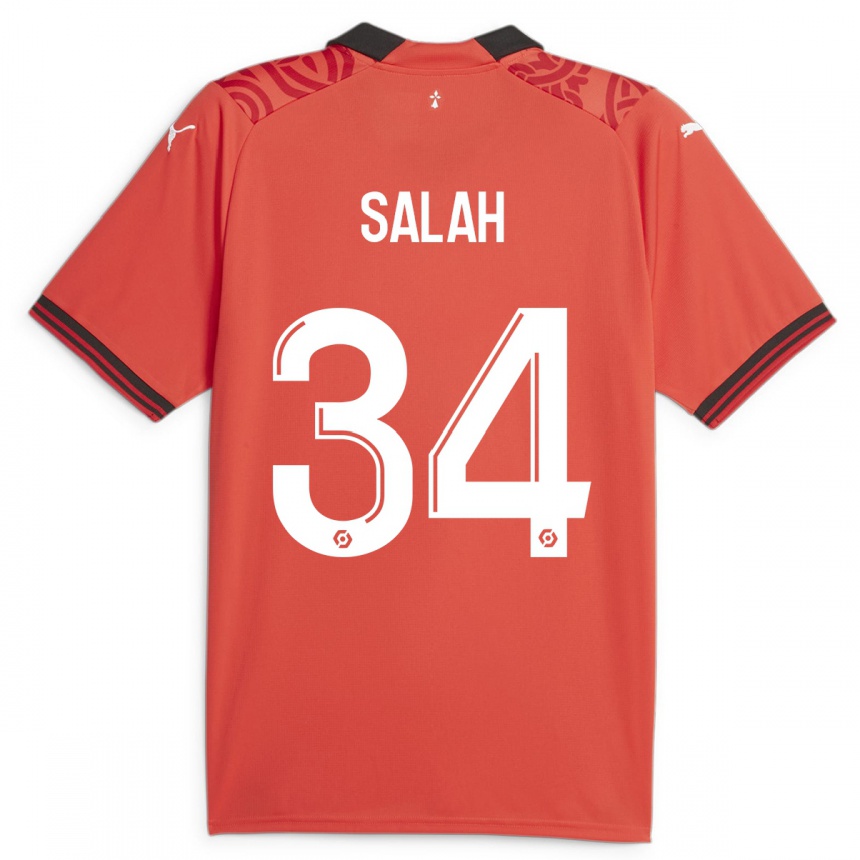 Kinder Fußball Ibrahim Salah #34 Rot Heimtrikot Trikot 2023/24 T-Shirt Luxemburg