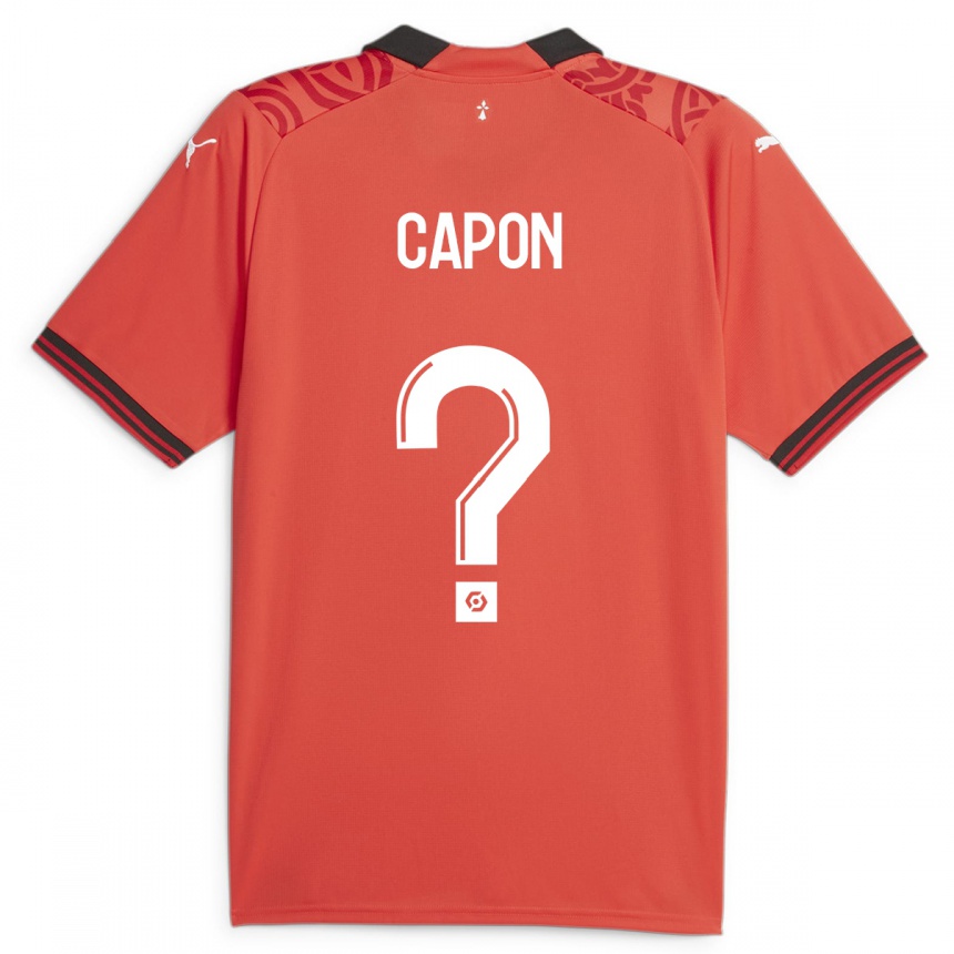 Kinder Fußball José Capon #0 Rot Heimtrikot Trikot 2023/24 T-Shirt Luxemburg