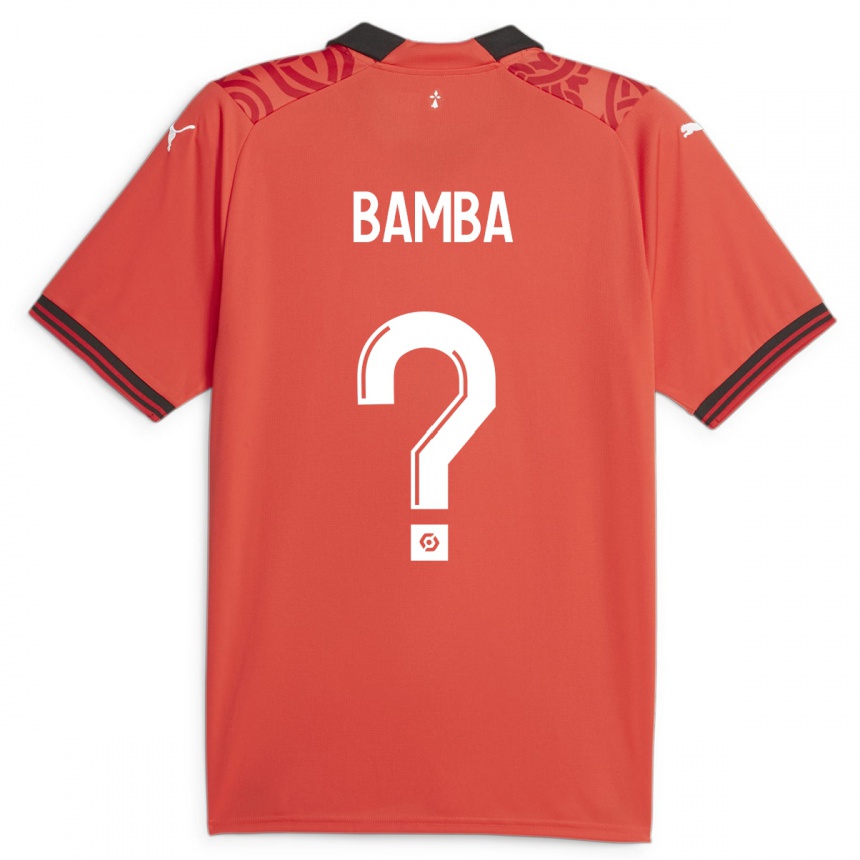 Kinder Fußball Rayan Bamba #0 Rot Heimtrikot Trikot 2023/24 T-Shirt Luxemburg