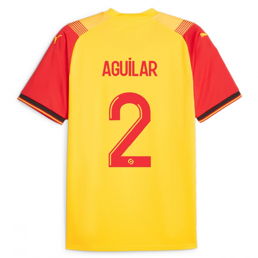 Kinder Fußball Ruben Aguilar #2 Gelb Heimtrikot Trikot 2023/24 T-Shirt Luxemburg